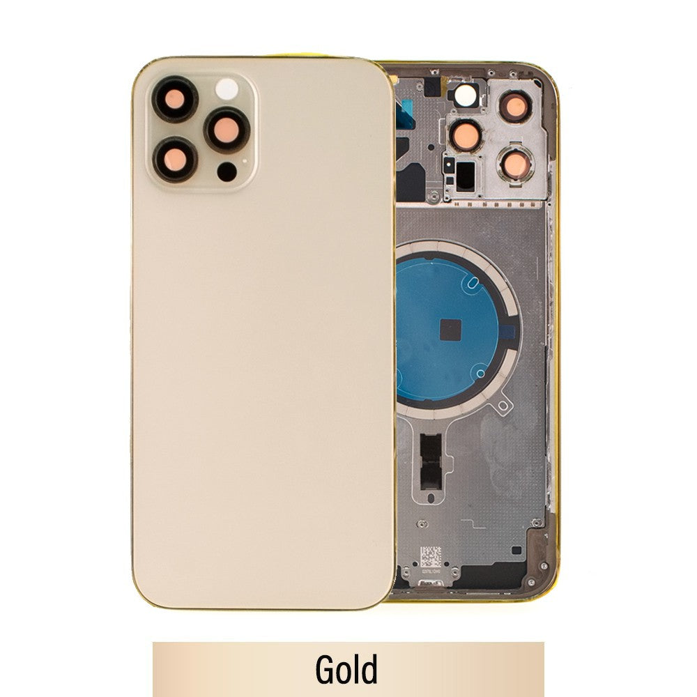 Rear Housing for iPhone 12 Pro Max (NO LOGO)-Gold Rear Housing for iPhone 12 Pro Max (NO LOGO)-Gold
